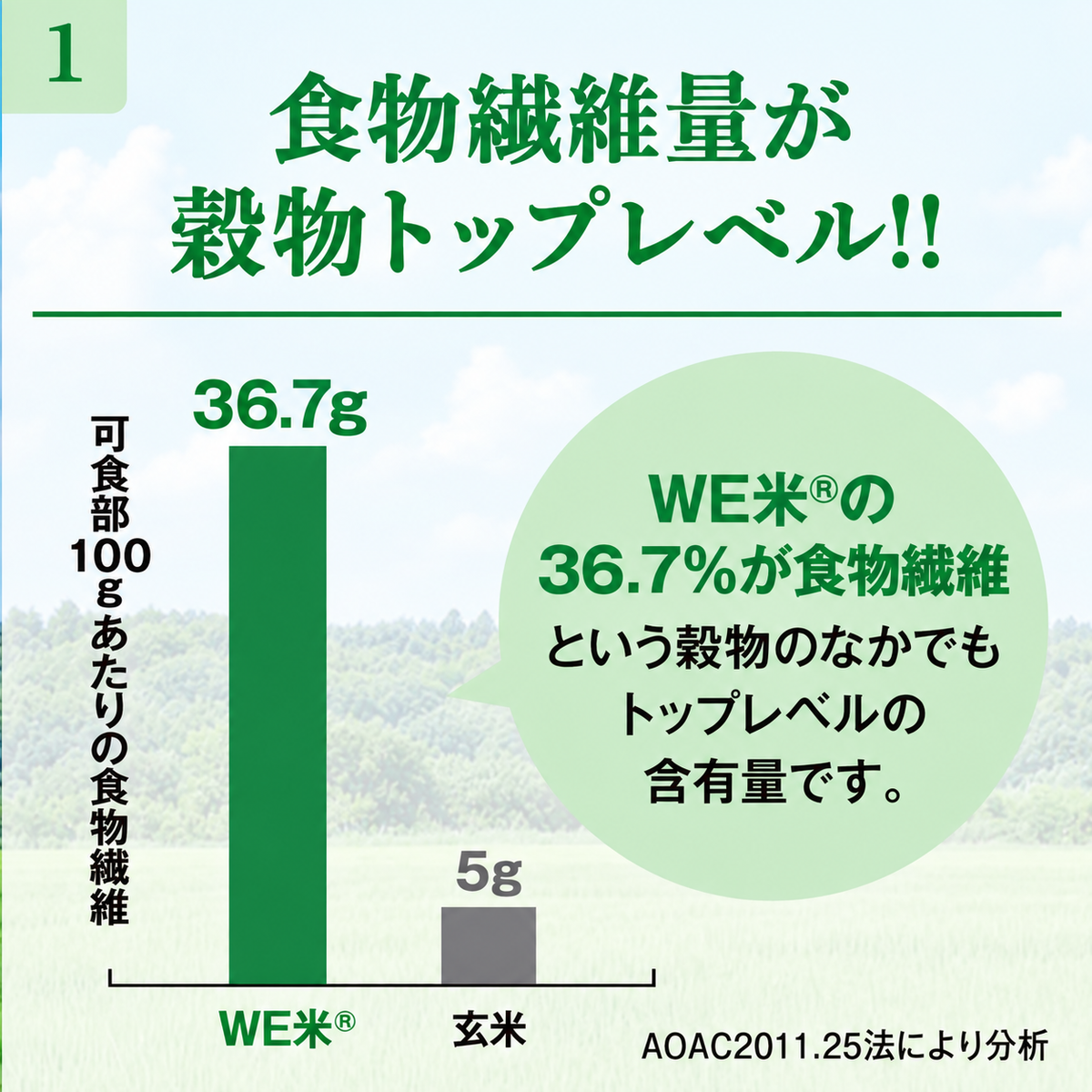 WE米®︎ 食物繊維量が100g中36.7gのスーパー玄米