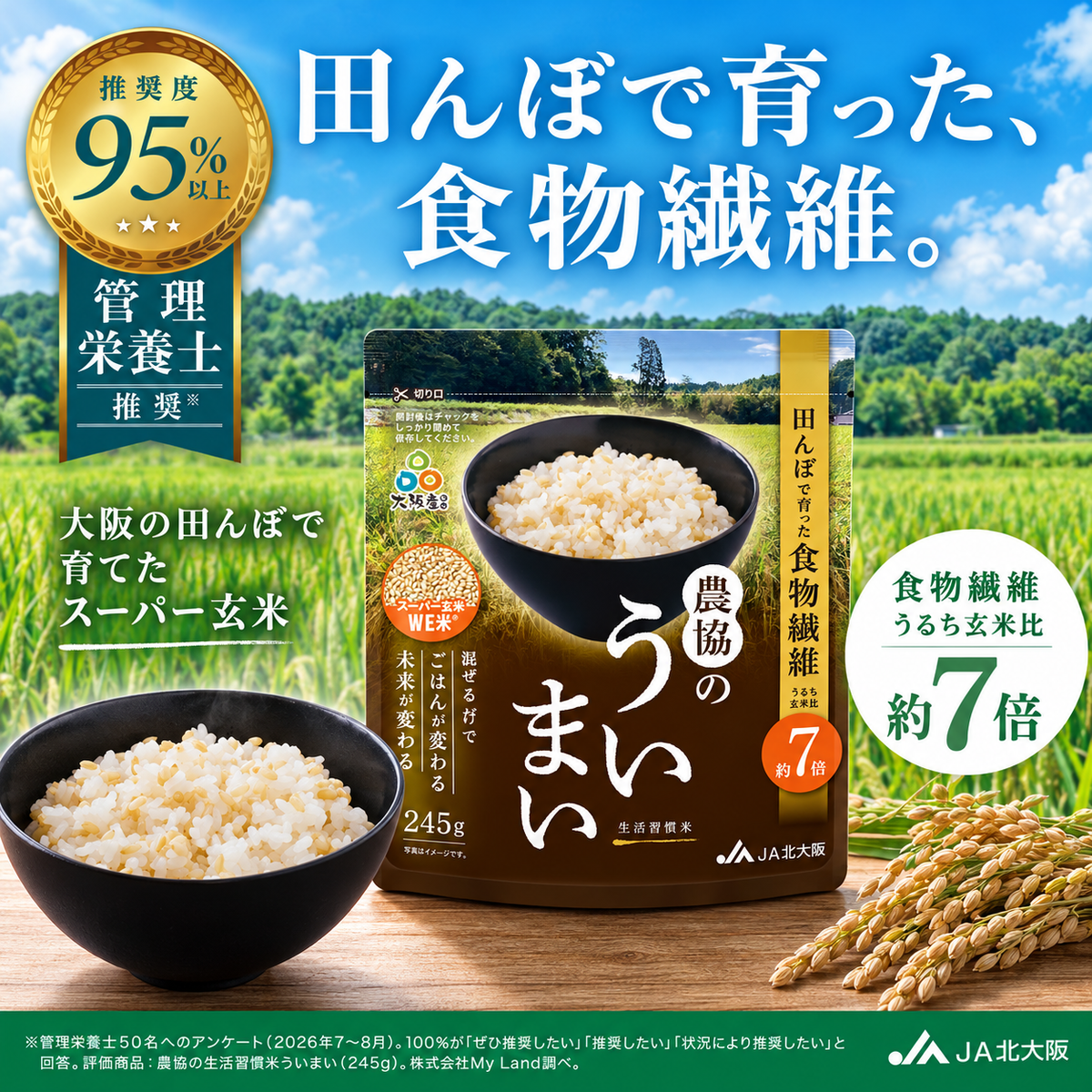 WE米®︎ 食物繊維量が100g中36.7gのスーパー玄米